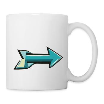 grüner Pfeil nach rechts - Tasse - Weiß - Rechts
