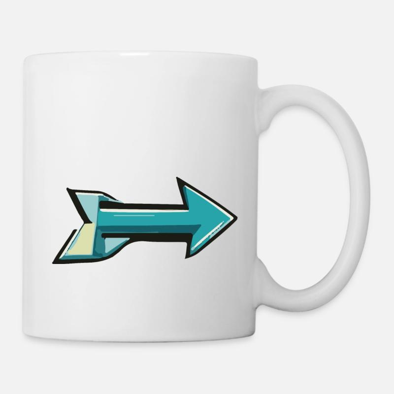 grüner Pfeil nach rechts - Tasse - Weiß