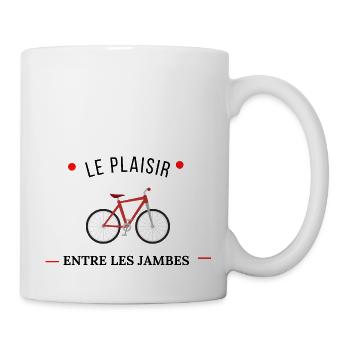 Le plaisir est entre les jambes - idée cadeau vélo - Mug blanc - blanc - Droite