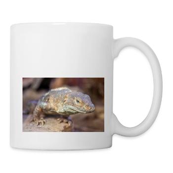 schwarzer Leguan auch schwarzer Ctenosaurier auch schwarz stachelig - Tasse - Weiß - Rechts