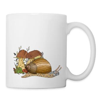 Schnecke - Tasse - Weiß - Rechts