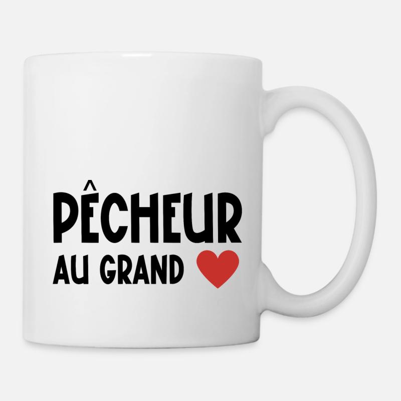 pêcheur au grand cœur - Mug blanc - blanc