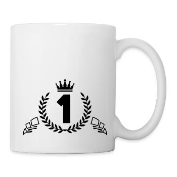 1 couronne de couronne - Mug blanc - blanc - Droite