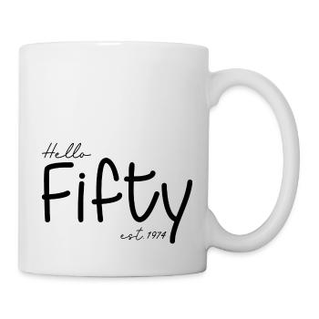 Celebrate 50th Bday - Hello Fifty est 1974 - Mug - white - Right