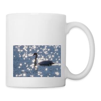 Swan with sun stars - Mug - white - Right