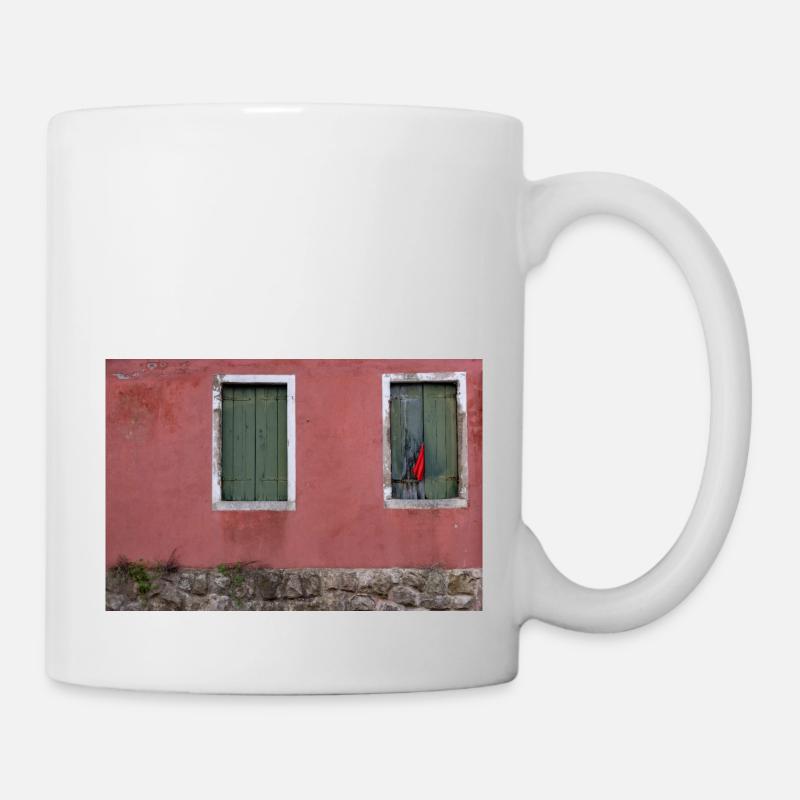 Façade de maison colorée à Venise - Mug blanc - blanc
