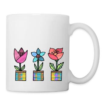 Blumen - Tasse - Weiß - Rechts