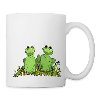 Frösche - Tasse - Weiß - Rechts