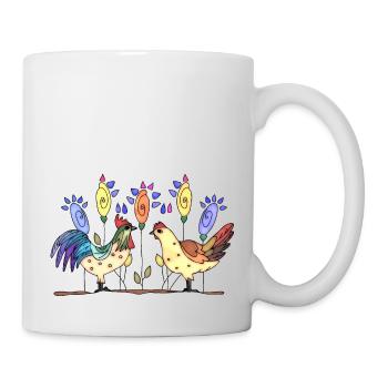 Hahn und Henne - Tasse - Weiß - Rechts