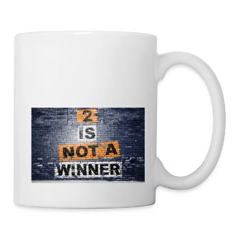 2 ist kein Gewinner, der Schriftzug Graffiti sagt - Tasse - Weiß - Rechts