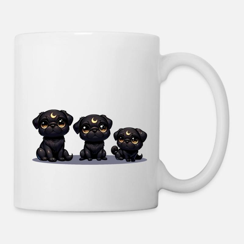Moonlit Night Puppies - Mug - white