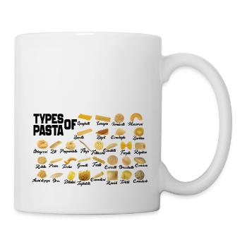 Types Of Pasta From A to Z, Pasta Breeds List 2024 - Mug blanc - blanc - Droite