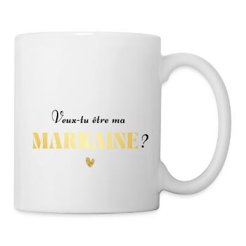Veux-tu être ma marraine - Mug blanc - blanc - Droite