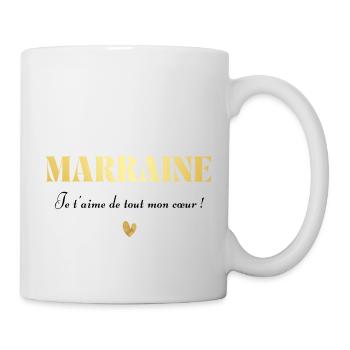 Marraine je t’aime de tout mon cœur - Mug blanc - blanc - Droite