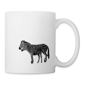 Zèbres Mère Avec Enfant Isolé Noir - Mug blanc - blanc - Droite