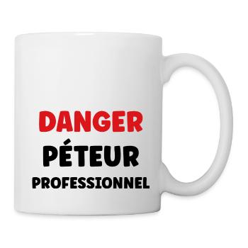 Danger péteur professionnel - Mug blanc - blanc - Droite