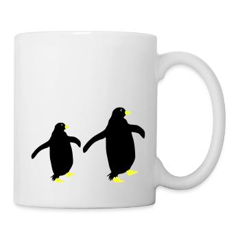 pinguin silhouette 2 - Tasse - Weiß - Rechts