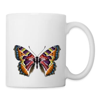 Schmetterling bunt - Tasse - Weiß - Rechts