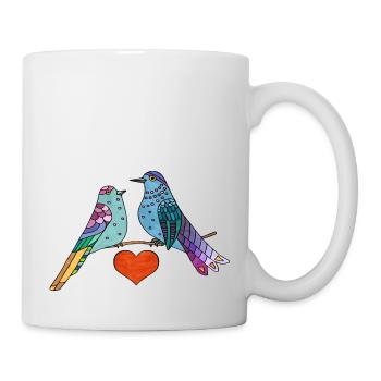 Oiseaux colorés - Mug blanc - blanc - Droite