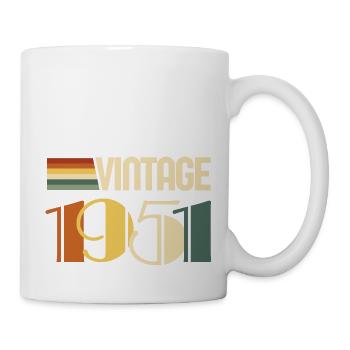 Jahrgang 1951 - 1951 Jubiläumsgeschenk - Tasse - Weiß - Rechts
