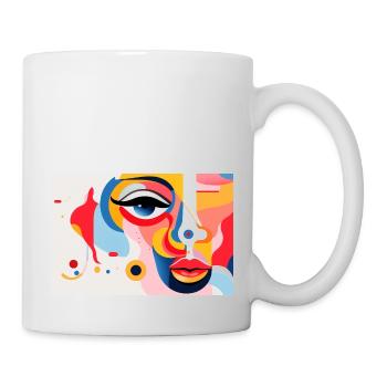 Abstract and surrealist portrait of the face. - Mug - white - Right