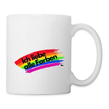Ich liebe alle Farben - Tasse - Weiß - Rechts