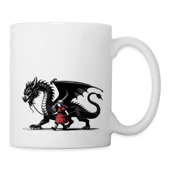 Little girl with kite - Mug - white - Right