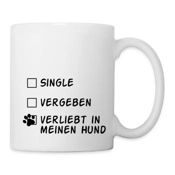 Single Vergeben Verliebt in meinen Hund - Tasse - Weiß - Rechts