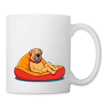 Relaxed Mastiff on Cushion Art - Mug - white - Right