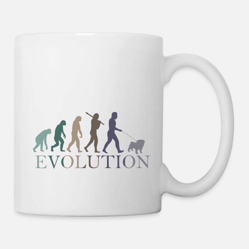 DIE EVOLUTION DES MOPSES - Tasse - Weiß