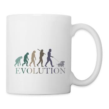 ÉVOLUTION DU TECKEL RÉTRO - Mug blanc - blanc - Droite