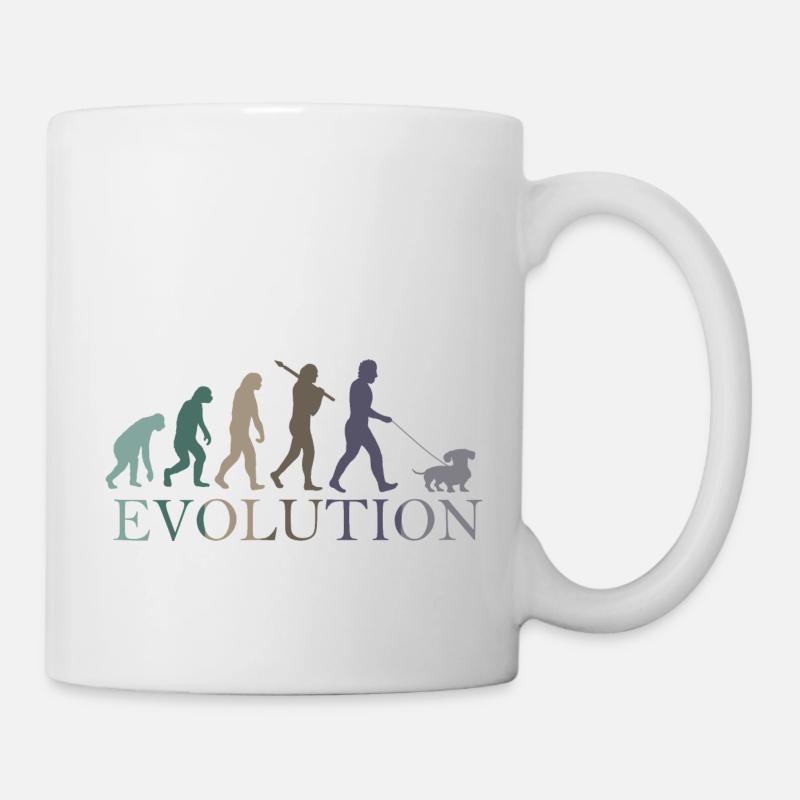 EVOLUTION OF THE RETRO DACHSHUND - Mug - white