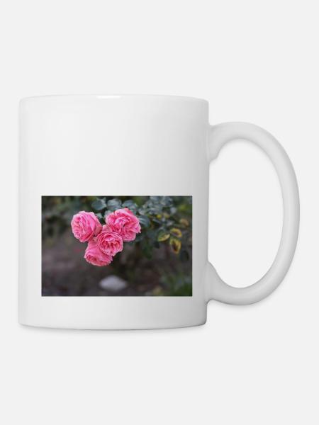 Rosa Rosen - Tasse - Weiß
