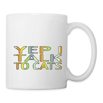 quote funny quote animal lover rainbow cat - Tasse - Weiß - Rechts
