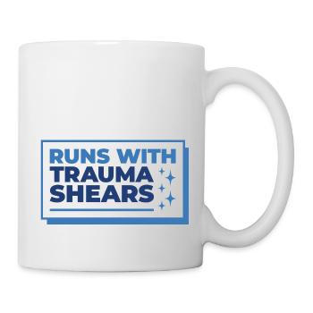 Runs With Trauma Shears - Cadeau de premiers soins - Mug blanc - blanc - Droite
