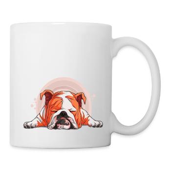 Dog Bulldog Animals Puppy Cute Dog Watercolor Art - Mug - white - Right