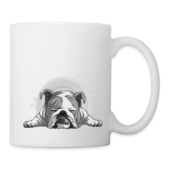 Dog Bulldog Animals Puppy Cute Dog Watercolor Art - Mug - white - Right