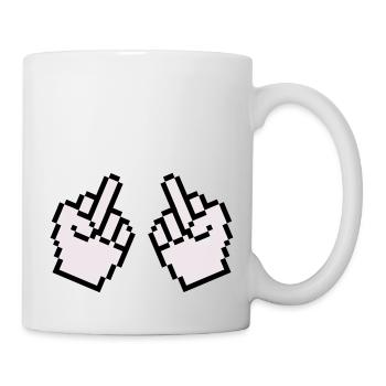 Doigt d’honneur Pixel 2 - Mug blanc - blanc - Droite