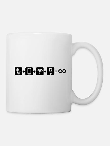 Toilette et téléphone - Mug blanc - blanc