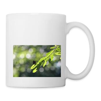 Calopteryx behind the leaf - Mug - white - Right