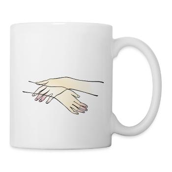 crossing Hands colored Illu ArtelleDesign - Mug - white - Right