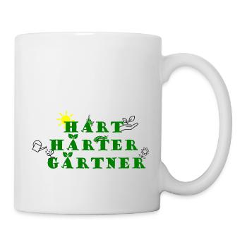 Hart, Härter, Gärtner - Tasse - Weiß - Rechts