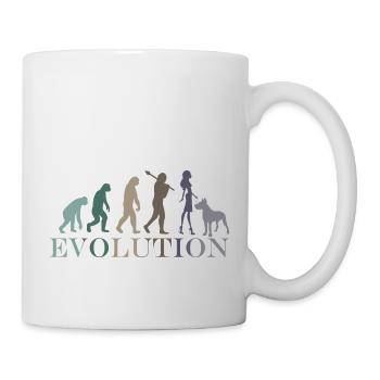 Evolution Deutsche Dogge Weiblich Retro Minimalismus - Tasse - Weiß - Rechts