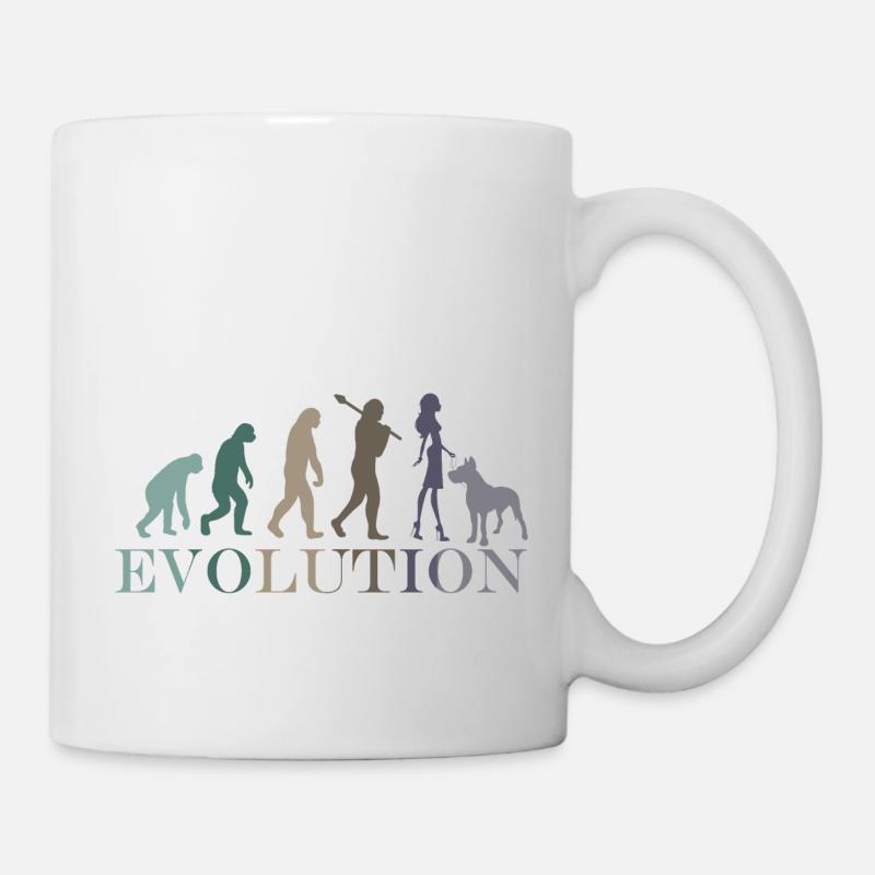 Evolution Great Dane Female Retro Minimalism - Mug - white
