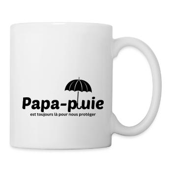Papa-pluie est toujours là pour nous protéger - Mug blanc - blanc - Droite