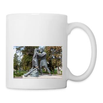 Statue du Match de lutte mythologique - Mug blanc - blanc - Droite