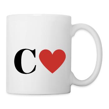 Buchstabe c rotes Herz - Tasse - Weiß - Rechts