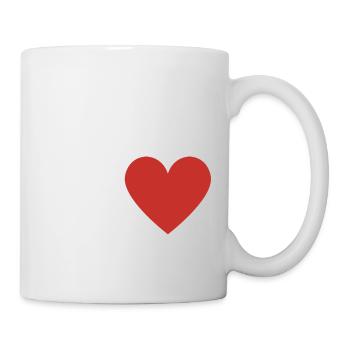 Buchstabe f rotes Herz - Tasse - Weiß - Rechts
