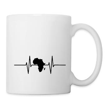 Heartbeat with continent Africa - Mug - white - Right