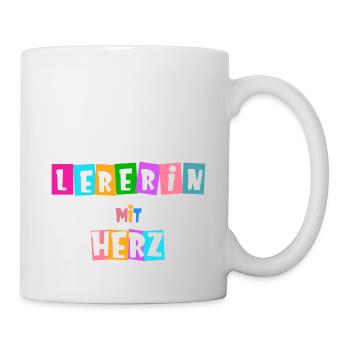 Lehrerin mit Herz - personalisierbar - Tasse - Weiß - Rechts